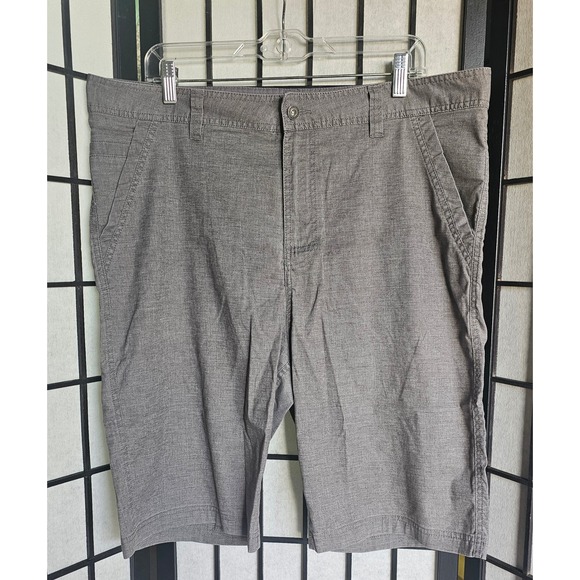 PRANA Grey Hemp Blend Performance Shorts Men's 38 Outdoor Travel Stretch - Picture 2 of 8
